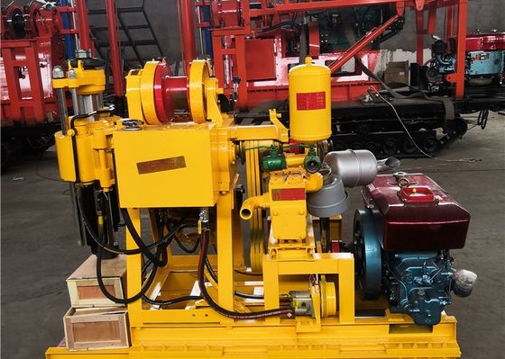 100 metrelik sarı jeolojik sondaj makinesi dizel motor gücü / 42 mm sondaj çubuğu