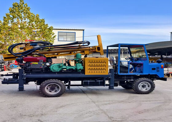 200m Derinlikte Lastik Tekerlekli Su Kuyusu Sondaj Makinesi, 300mm Çapında