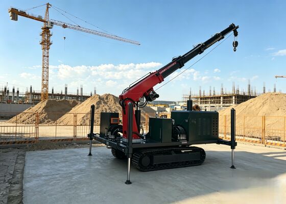 0-10 ton Çelik Paletli Şasi 360° Döner Kaldırma Bomu ile